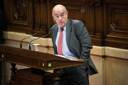 El conseller de Salut, Boi Ruiz, al Parlament.