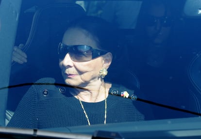 Beatriz Arrastia, durante el funeral de Miguel Boyer, en 2014.