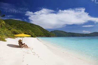 Una de las playas de la isla de Guana, en las Islas Vírgenes Británicas.