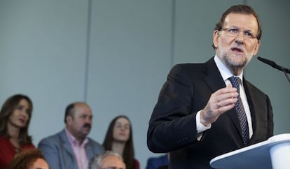 Mariano Rajoy en un mitin en Santa Cruz de Tenerife este jueves.