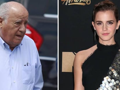 Amancio Ortega y Emma Watson.