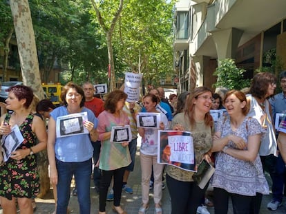 A protest in Barcelona on Friday.