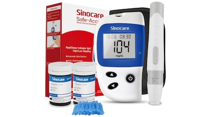 sinocare medidor de glucosa con señal de advertencia incorporada.
