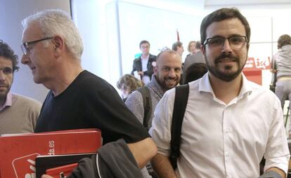 DVD 781 (07-05-16) Reunion del Consejo Politico Federal de IU. Cayo Lara y Alberto Garzon. Foto: Uly Martin.