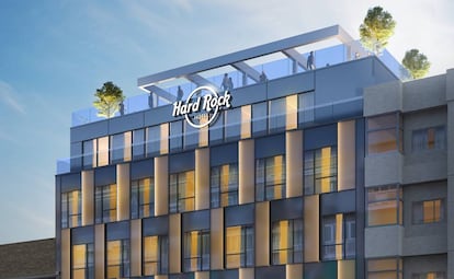 Recreación del futuro hotel Hard Rock en Madrid.