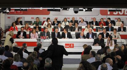 Vista general del comité federal del PSOE momentos antes del comienzo de la intervención de Zapatero.