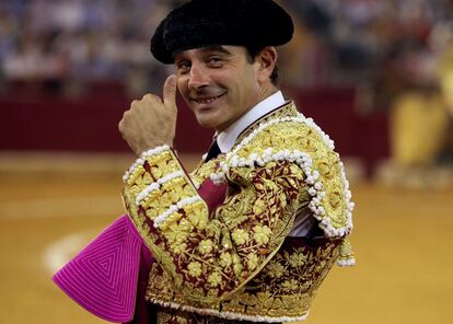 Enrique Ponce, en la plaza de Zaragoza, durante la feria de 2018.