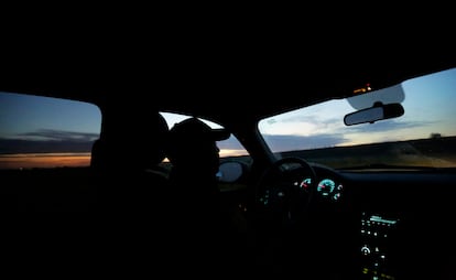 In this Wednesday, Nov. 6, 2019, photo, Border Patrol agent Hermann Rivera drives in McAllen, Texas, near the U.S.-Mexico border on a patrol searching for immigrants who have entered the country illegally. In the Rio Grande Valley, the southernmost point of Texas and historically the busiest section for border crossings, the U.S. Border Patrol is apprehending around 300 people daily. That’s down from as many as 2,000 people a day in May. (AP Photo/Eric Gay)