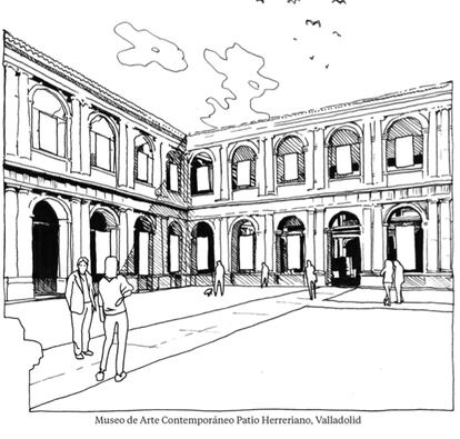 Dibujo del Museo de Arte Contemporáneo Patio Herreriano de Valladolid, sede principal de la XV Bienal Española de Arquitectura.