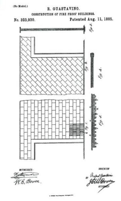 Patente del sistema de azulejos de Guastavino (1885). |