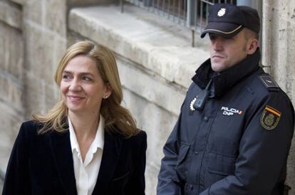 La infanta Cristina, arribant als jutjats de Palma, al febrer