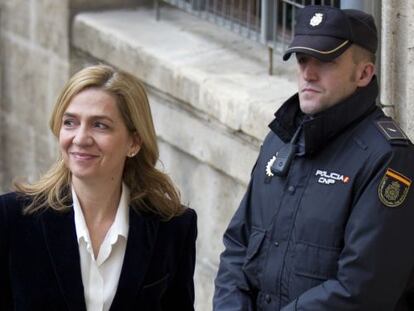 La infanta Cristina, arribant als jutjats de Palma, al febrer