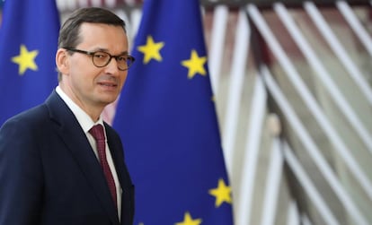 El primer ministro polaco, Mateusz Morawiecki, en la cumbre europea de la semana pasada en Bruselas.