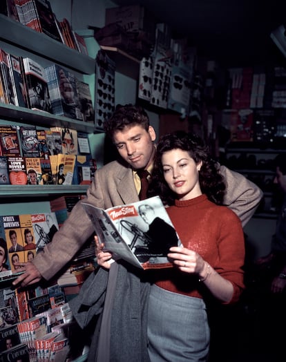 Burt Lancaster y Ava Gardner durante el rodaje de 'Forajidos' en 1946.