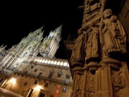 La fachada del Obradoiro de la catedral en Santiago de Compostela.