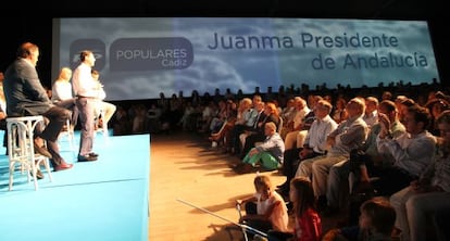 Juan Manuel Moreno, durante el acto de presentaci&oacute;n de candidatos municipales del PP en C&aacute;diz.