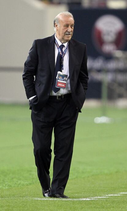 Vicente Del Bosque durante el partido.