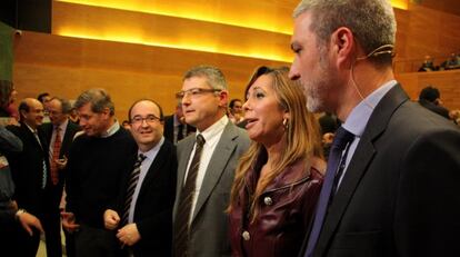 Iceta, junto a Alicia Sánchez-Camacho, en el acto de Societat Civil.