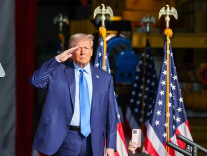 Donald Trump,  durante un acto de campaña celebrado el jueves 2 de noviembre en Houston (Texas).