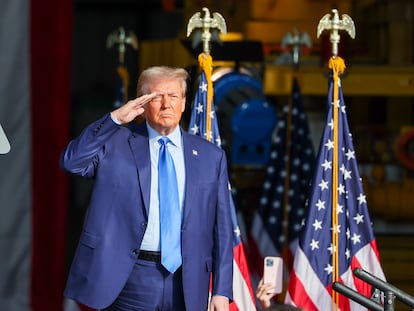 Donald Trump,  durante un acto de campaña celebrado el jueves 2 de noviembre en Houston (Texas).