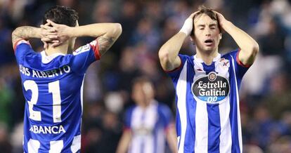 Luis Alberto y Mosquera, durante el partido contra Las Palmas.