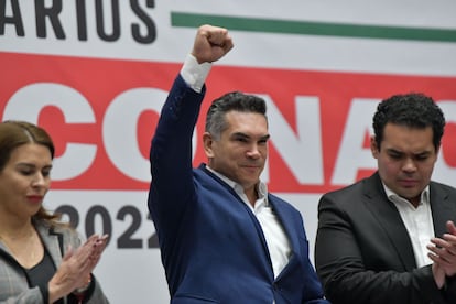 Alejandro Moreno Cárdenas durante el Consejo Político Nacional del PRI.