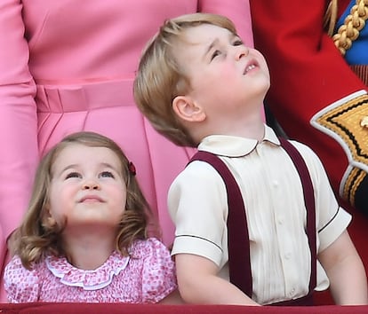 Jorge y Carlota, en el Trooping the Colour en junio de 2017. 