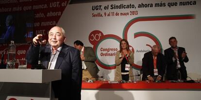 Manuel Pastrana recibe el apoyo de los asistentes al 10&ordm; congreso de UGT.