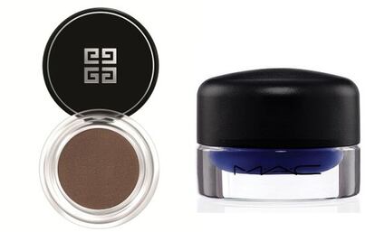 A la izquierda, Liner Couture, de Givenchy. Eyeliner en crema para dibujar con pincel y aportar la intensidad deseada. 34,50 euros.A la derecha, Fluidline, de MAC. Tinta azul oscura que se aplica con pincel. 19 euros.