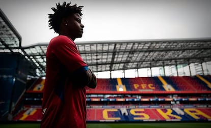 Lucas Santos, en el estadio del CSKA de Moscú.