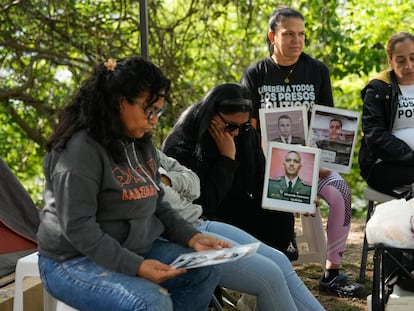 Relatives of political prisoners camp near the U.S. embassy in Caracas, Venezuela