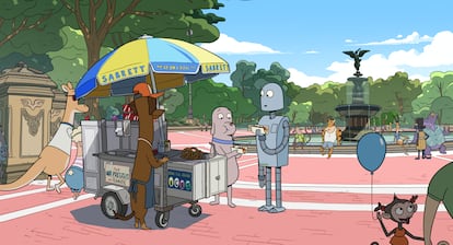 Un fotograma de la película de animación 'Robot Dreams'.