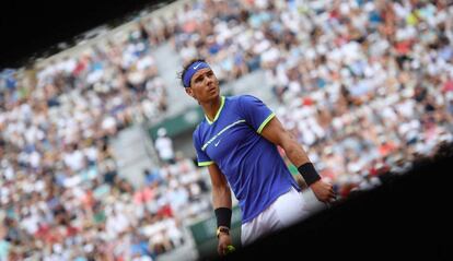 Nadal, durante el partido contra Paire.