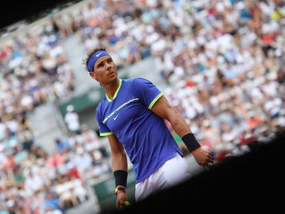 Nadal, durante el partido contra Paire.