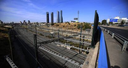 Seen from Chamartín station, the view across part of the area to be developed.