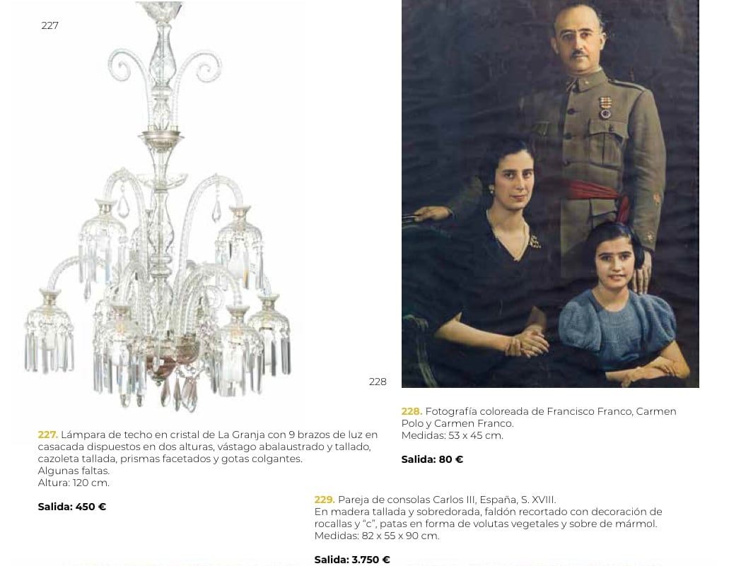 Retrato de la familia Franco y otros objetos incluidos en el catálogo de la subasta de Magna Art Auctions.