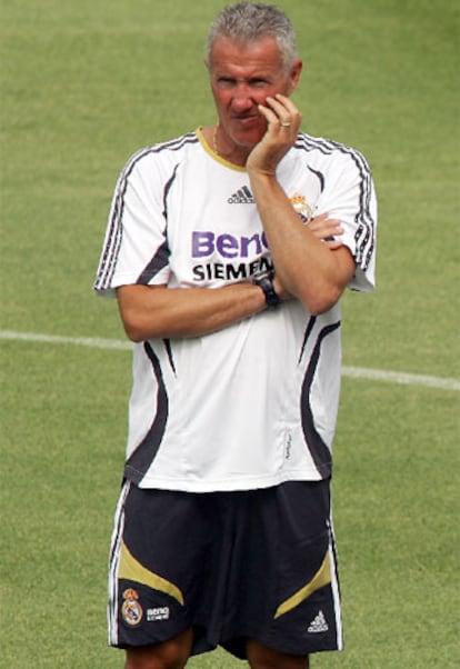 Tancredi, en el primer entrenamiento del Madrid de Capello