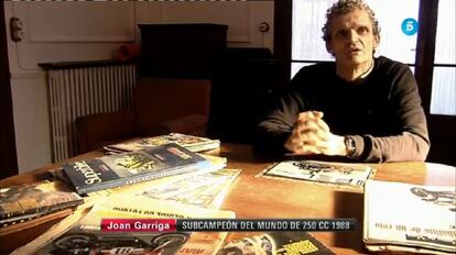 El expiloto Joan Garriga, en el documental &#039;La &uacute;ltima vuelta&#039;.