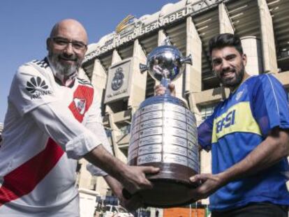 Representantes de las peñas de River Plate y Boca Juniors en Madrid cuentan cómo sienten a sus equipos en la distancia