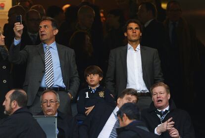 Rafael Nadal, en el palco del Bernabéu.