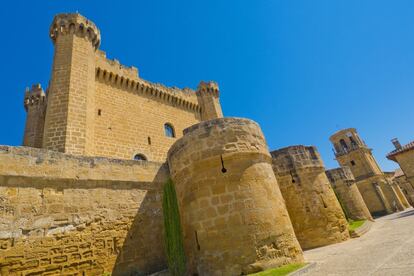 Rodeado por extensiones de viñedos, el castillo-palacio de Sajazarra, construido en piedra de sillería en el siglo XV, es el principal atractivo de esta villa de aires medievales y 140 habitantes, cuya primera referencia histórica data de principios del siglo XI. Aunque no se puede visitar la fortaleza, merece la pena pasear y contemplarla desde el exterior, pues es una de las más bellas y mejor conservadas de La Rioja.