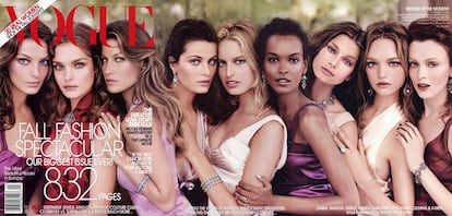 En septiembre de 2004 la edición norteamericana de Vogue la incluyó entre las "Top models del momento" en su número más largo hasta la fecha (con 832 páginas). La portada era un desplegable, y con ella estaban Natalia Vodianova, Gisele Bündchen, Isabeli Fontana, Karolina Kurkova, Liya Kebede, Hana Soukupova, Gemma Ward y Karen Elson. El fotógrafo, una vez más, fue Steven Meisel.