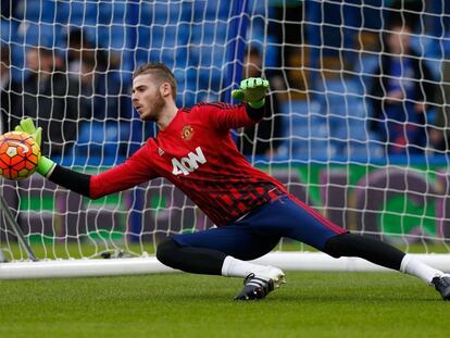 De Gea, durante un entrenamiento con el Manchester United.