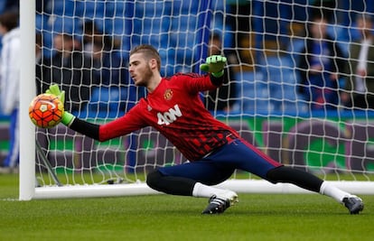 De Gea, durante un entrenamiento con el Manchester United.