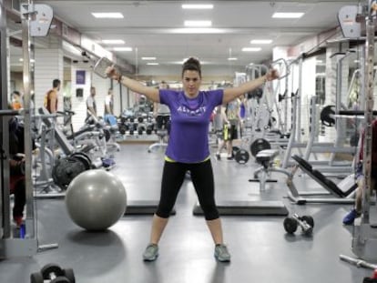 Silvia García, 28, goes to the gym five times a week.