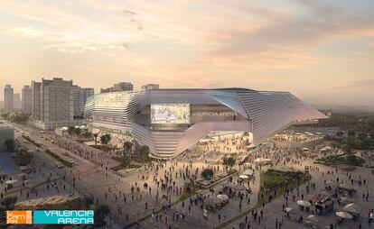 Recreación virtual del futuro Arena proyectado por la sociedad patrimonial de Juan Roig en Valencia.