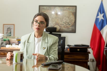 Camila Vallejo en el Palacio de La Moneda, el 10 de noviembre.