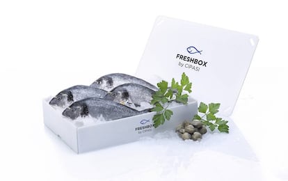 Caja para pescado fresco.