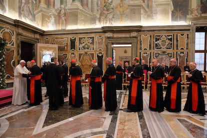 El Papa Francisco en un acto en el Vaticano en diciembre de 2019.