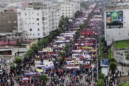 Manifestación celebrada en Casablanca en noviembre del año pasado, en la que se coreó "el PP, enemigo de Marruecos".